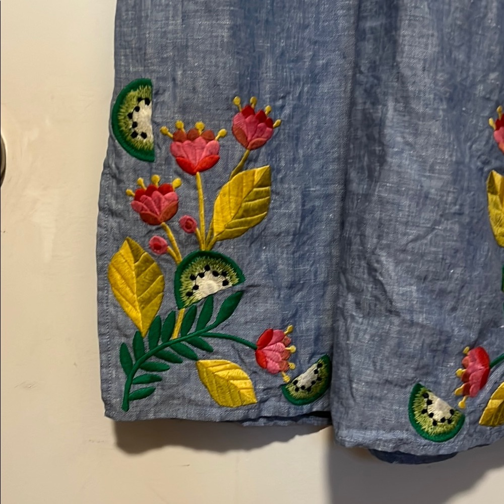 Boden Embroidered Blue Sleeveless Dress, size 2 US, 6R UK - Picture 3 of 10